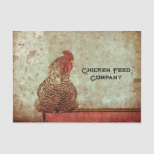 Rooster Vintage Antique Texture Typography Farm Tissue Paper