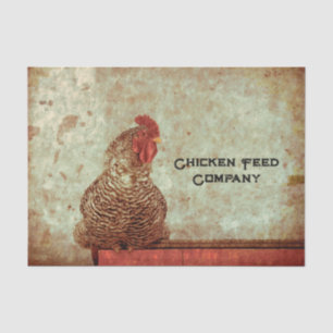 Rooster Vintage Antique Texture Typography Farm Tissue Paper