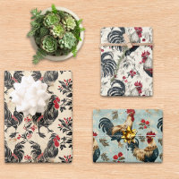 Rooster Vintage Chicken Pattern Aged
