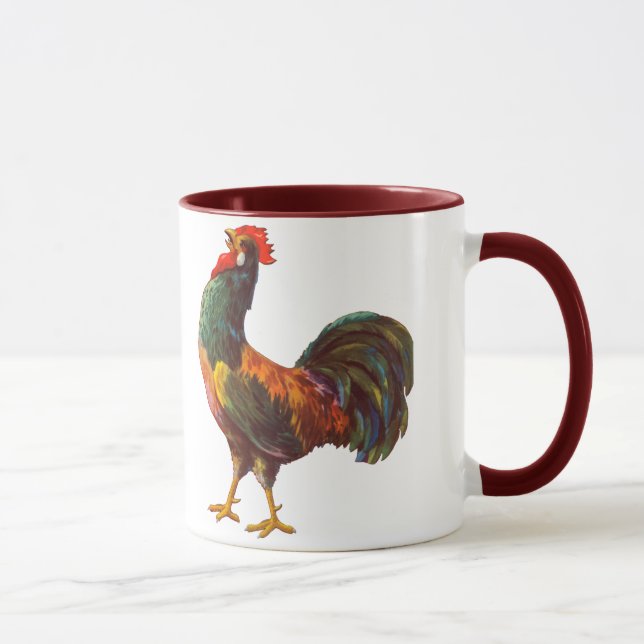 Rooster Vintage Kitchen Crate Art Mug (Right)