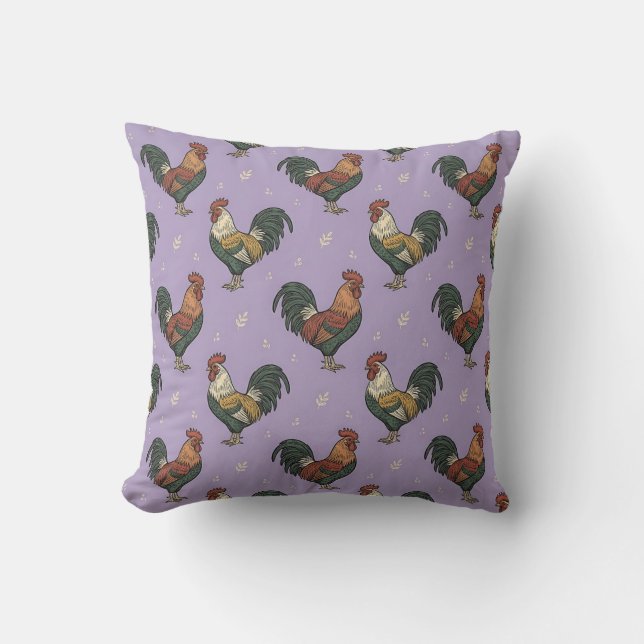 Rooster Vintage Pillow Cover Decor (Front)