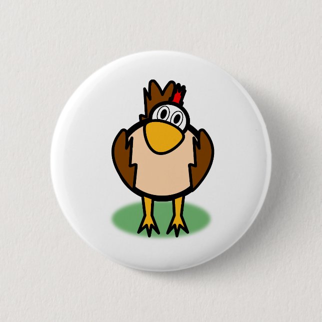 Rooster Watching 2 Inch Round Button (Front)
