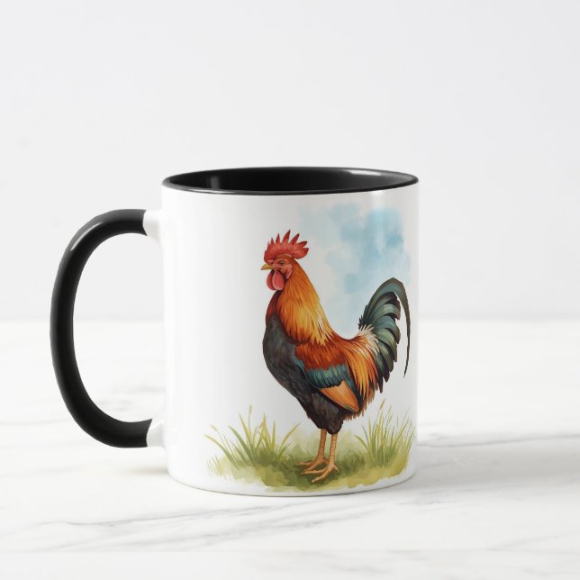 Rooster Watercolor Mug (Left)