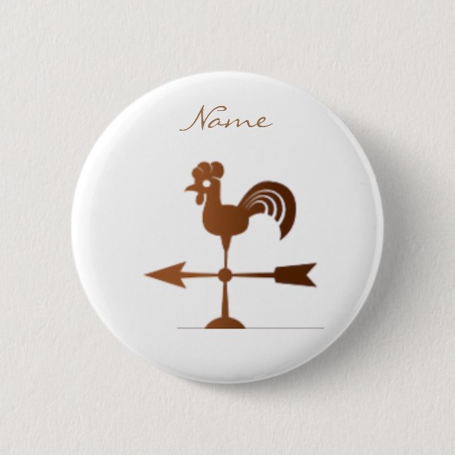 Rooster Weathervane Thunder_Cove 2 Inch Round Button (Front)