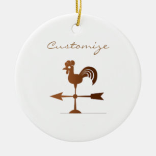 Rooster Weathervane Thunder_Cove Ceramic Ornament