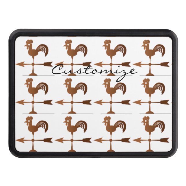 Rooster Weathervane Trailer Hitch Cover (Front)