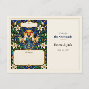 Rooster Wedding Guest Book Wishes Postcard
