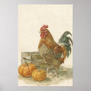 Rooster Whimsical Farm Fauna Art Print