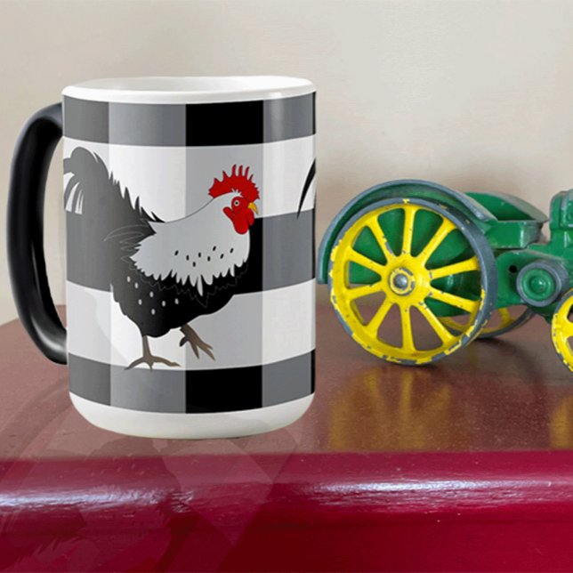 Rooster with Black White Check Coffee Mug (Creator Uploaded)