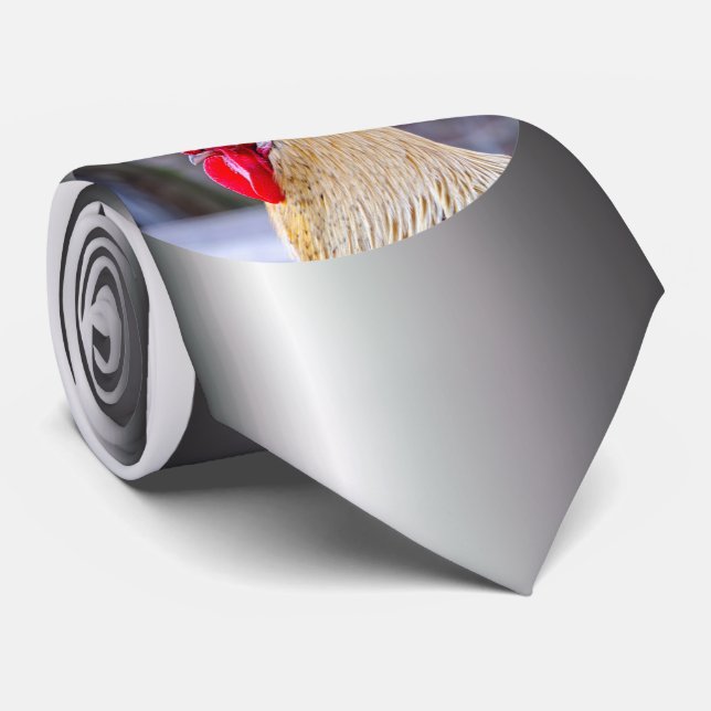 Rooster with Cockscomb Tie (Rolled)