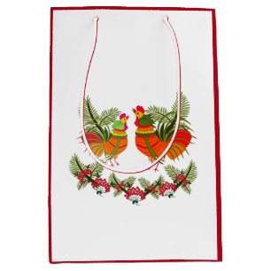 Rooster with hen medium gift bag