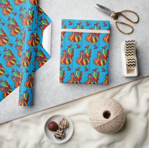 Rooster with red boots Wrapping Paper