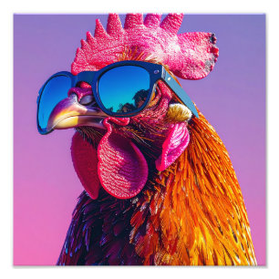 rooster with sunglasses canvas print