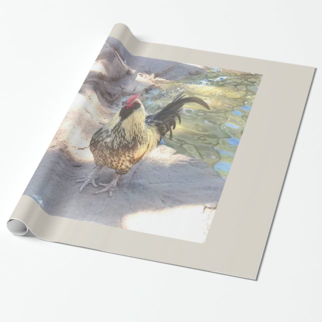 Rooster Wrapping Paper (Unrolled)