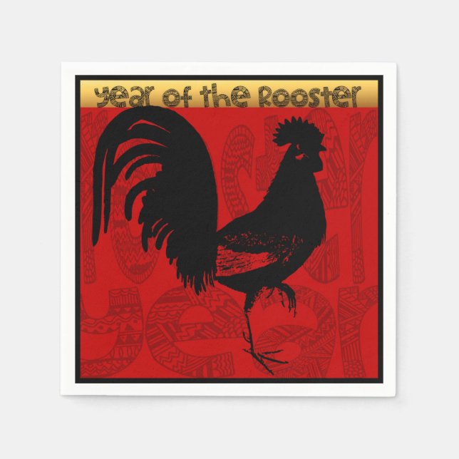Rooster Year 2017 Paper Napkin 1 (Front)