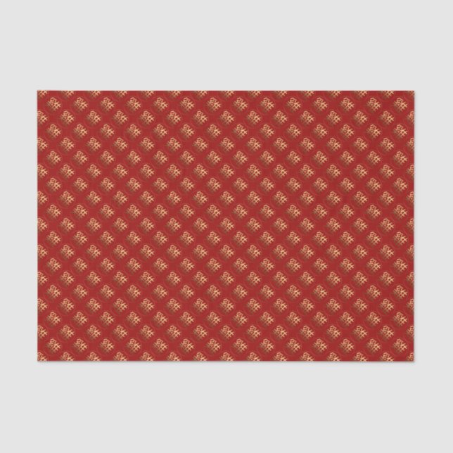 Rooster Year Gold embossed Symbol Tissue paper (Front)