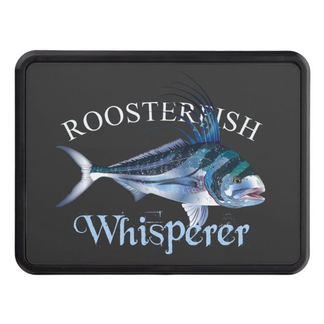 Roosterfish Whisperer Dark Coloured Trailer Hitch Cover (Front)