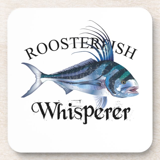 Roosterfish Whisperer Light Coloured Coaster (Front)