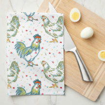 Roosters and Hens Towel