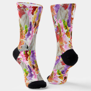 Roosters And Hollyhocks, Crew Socks