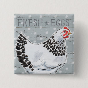 Roosters Call II 2 Inch Square Button