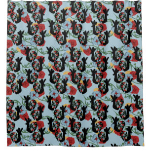 Roosters Folk Floral Mexican Pattern 