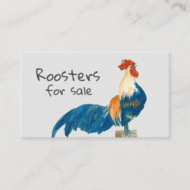 Roosters For Sale Chickens Farm Animal Business Card (Front)