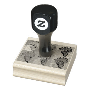 Roosters Gone Wild! Rubber Stamp