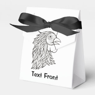 Rooster's Head Line Art Favor Box