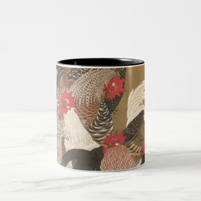 Roosters Japanese Art Rooster Year 2017 Mug 3 (Center)