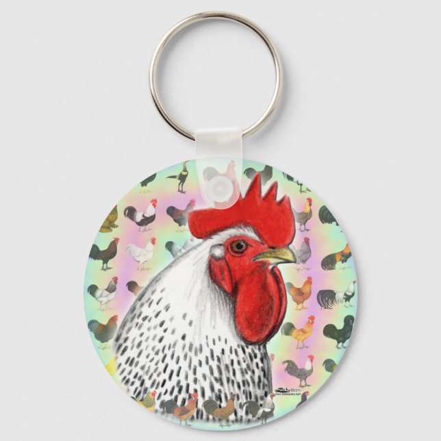 Roosters! Keychain (Front)