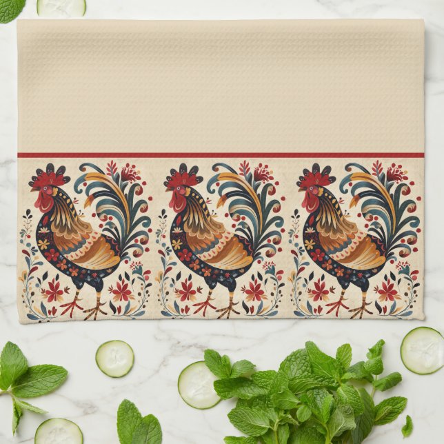 Roosters Kitchen Towel (Folded)