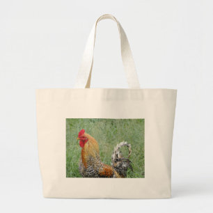 Roosters Large Tote Bag