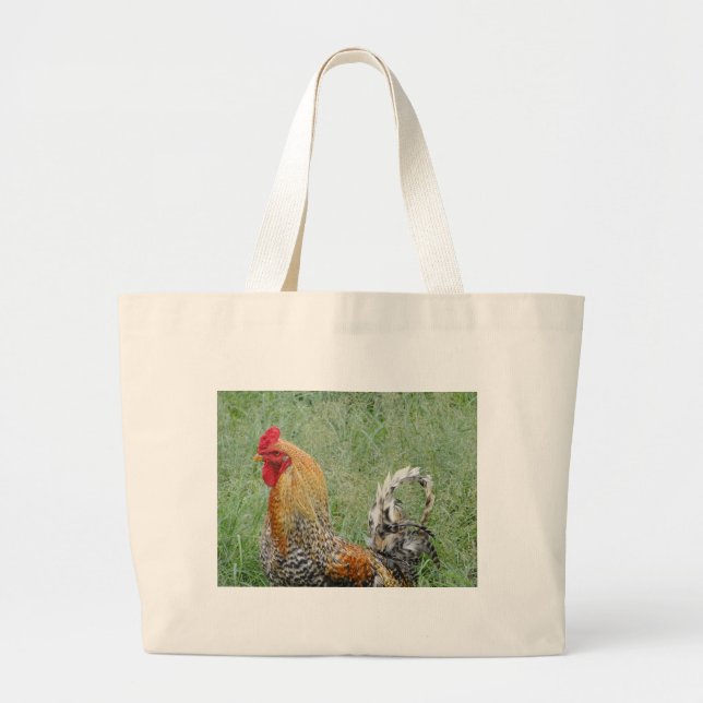 Roosters Large Tote Bag (Front)