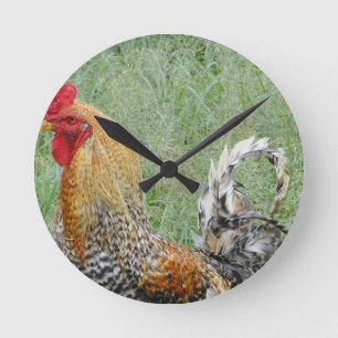 Roosters Round Clock
