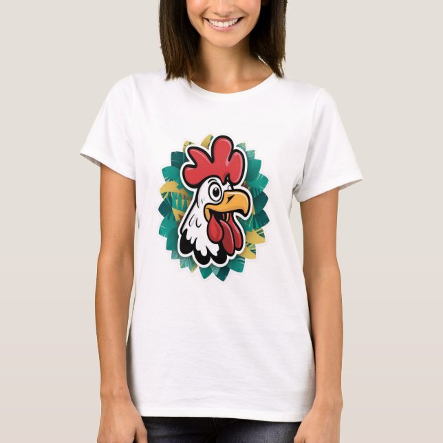 roosters sticker T-Shirt (Front)