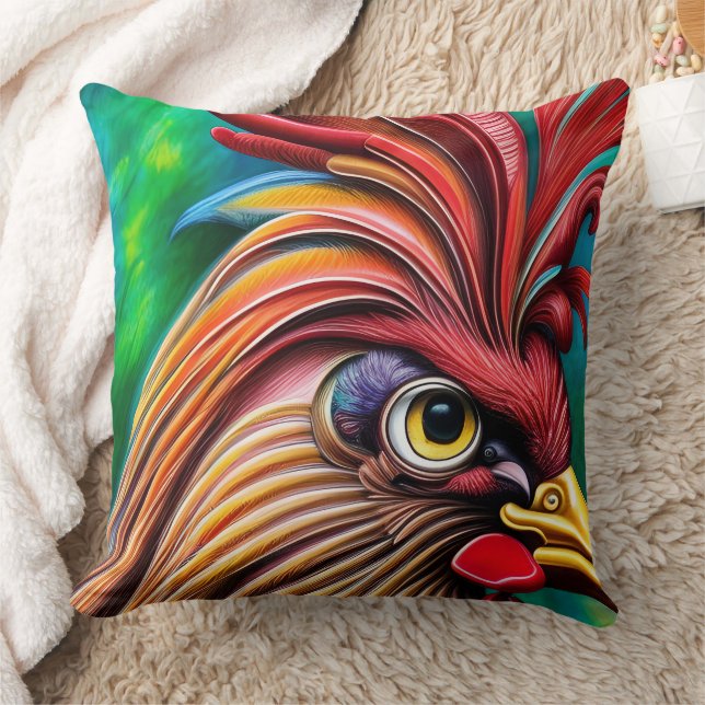 Rooster's Timeless Charm Throw Pillow (Blanket)