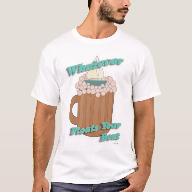 Root Beer Float Fun Cartoon Slogan Design T-Shirt (Front)