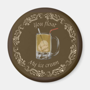Root beer float old fashioned brown gold  magnet