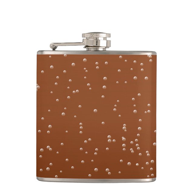 Root Beer with Tiny Bubbles Background Art Hip Flask (Front)