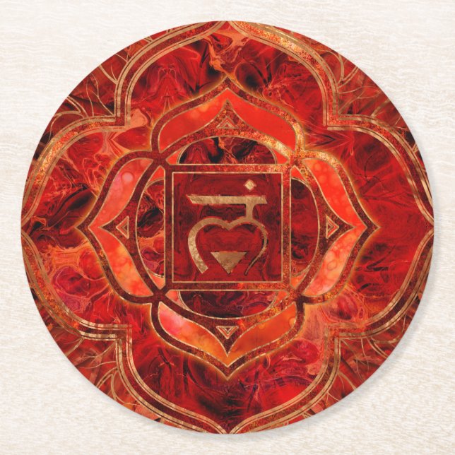 Root chakra - Muladhara Round Paper Coaster (Front)