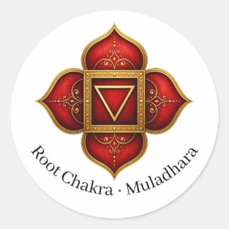 Root Chakra Muladhara Sacred Symbol Classic Round Sticker