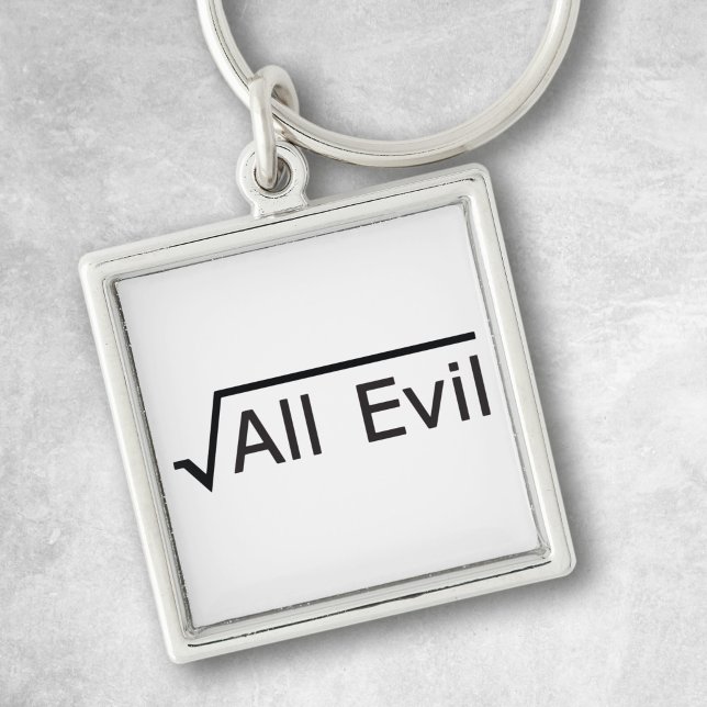 Root of All Evil - Math Humour / Math Geek Keychain (Creator Uploaded)