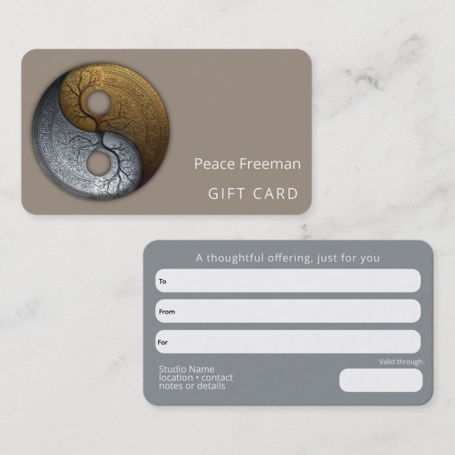 Root of Harmony | Yin Yang Design Business Card (Front/Back)