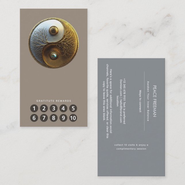 Root of Harmony | Yin Yang Design Business Card (Front/Back)