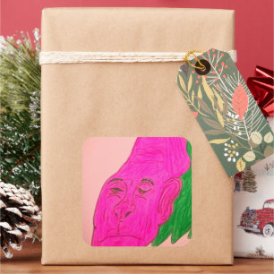 Root Vegetable Character Art Square Stickers