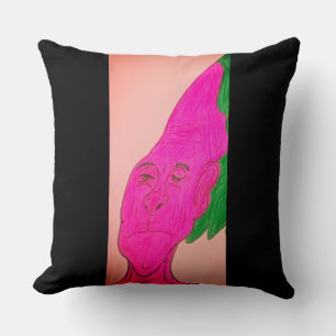 Root Vegetable Character Art Throw Pillow