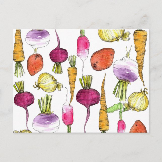 Root Vegetables Garden Carrots Beets Potatoes Postcard (Front)