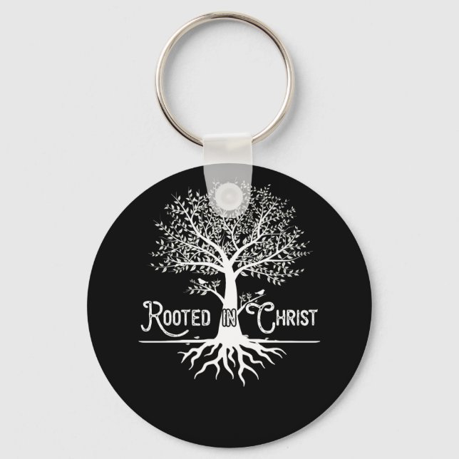 Rooted in Christ Christian Faith and Love in God Keychain (Front)