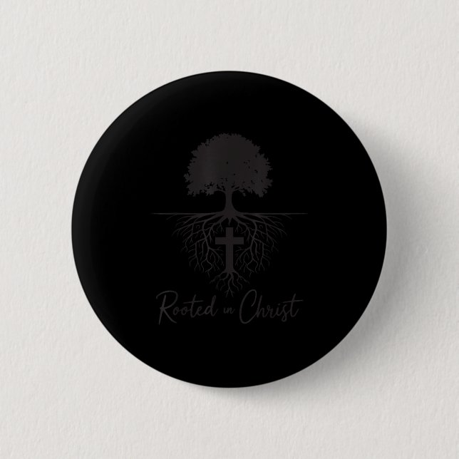 Rooted In Christ Christian Kids Mens God Son Broth 2 Inch Round Button (Front)